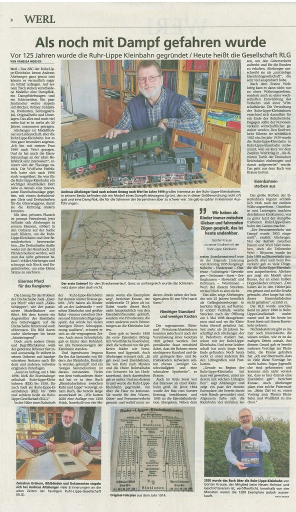 Aktuelles Eisenbahnfreunde Werl E V 